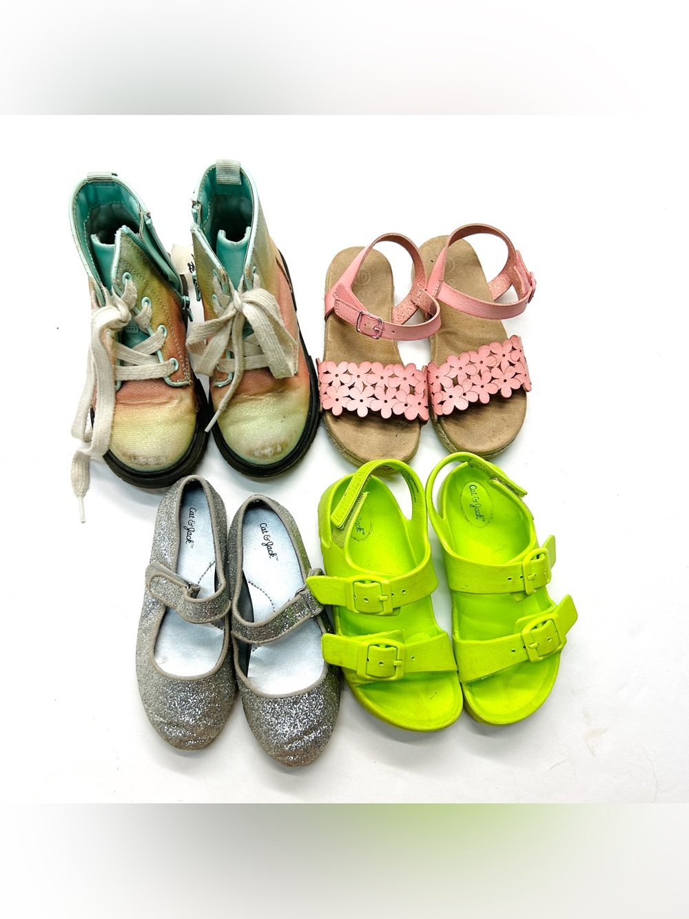Cat & Jack Lot of Shoes Sandals Combat Boots and Flats